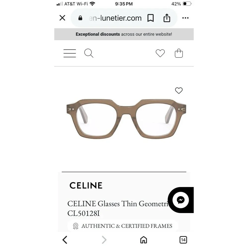 Celine C1501281 Eyeglasses Tortoiseshell Geometric & Case NEW box Eye Glasses